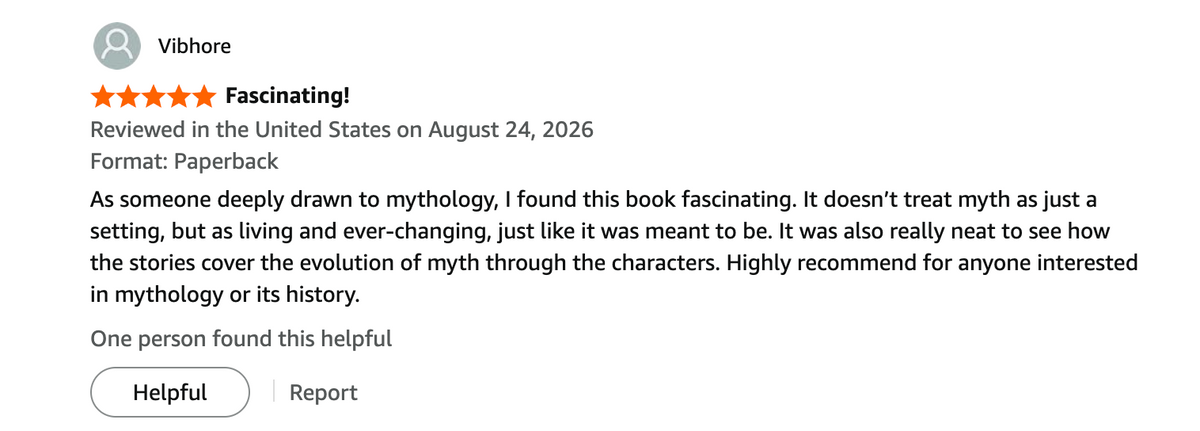Amazon review by Vibhore: Fascinating!