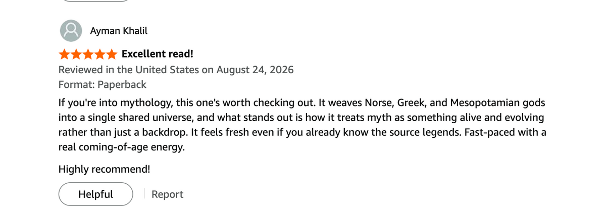 Amazon review by Ayman Khalil: Excellent read!