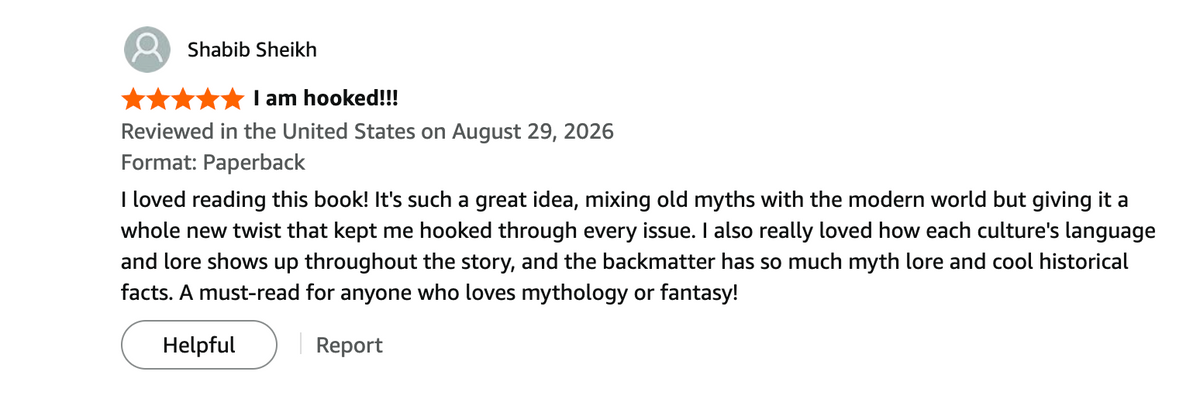 Amazon review by Shabib Sheikh: I am hooked!!!